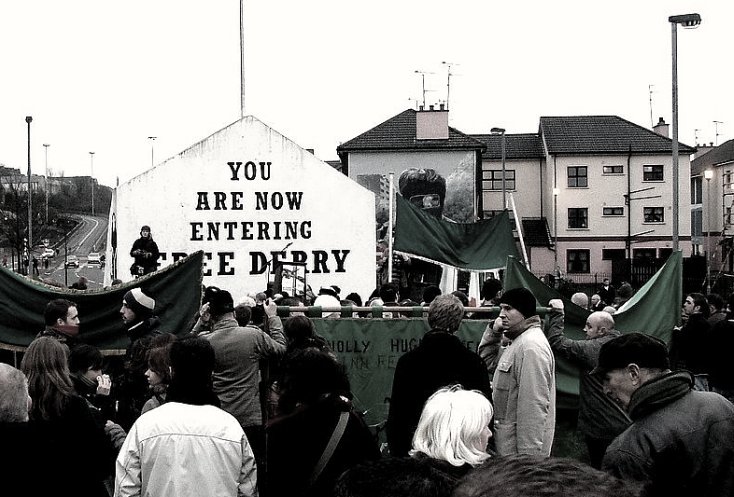 Derry History - Gathering at Free Derry Corner