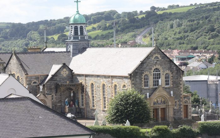 St Columba Long Tower Church from distance