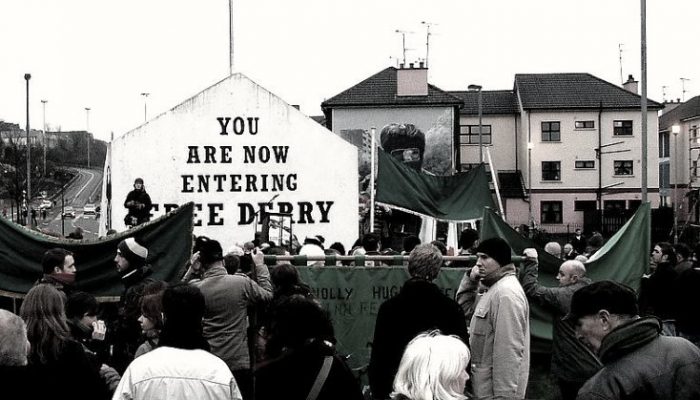 Derry History - Gathering at Free Derry Corner